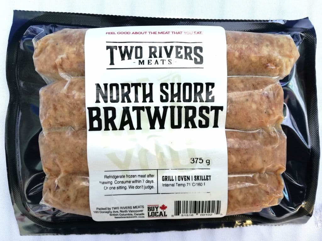 TWO RIVERS NORTH SHORE BRATWURST 375G (FROZEN)