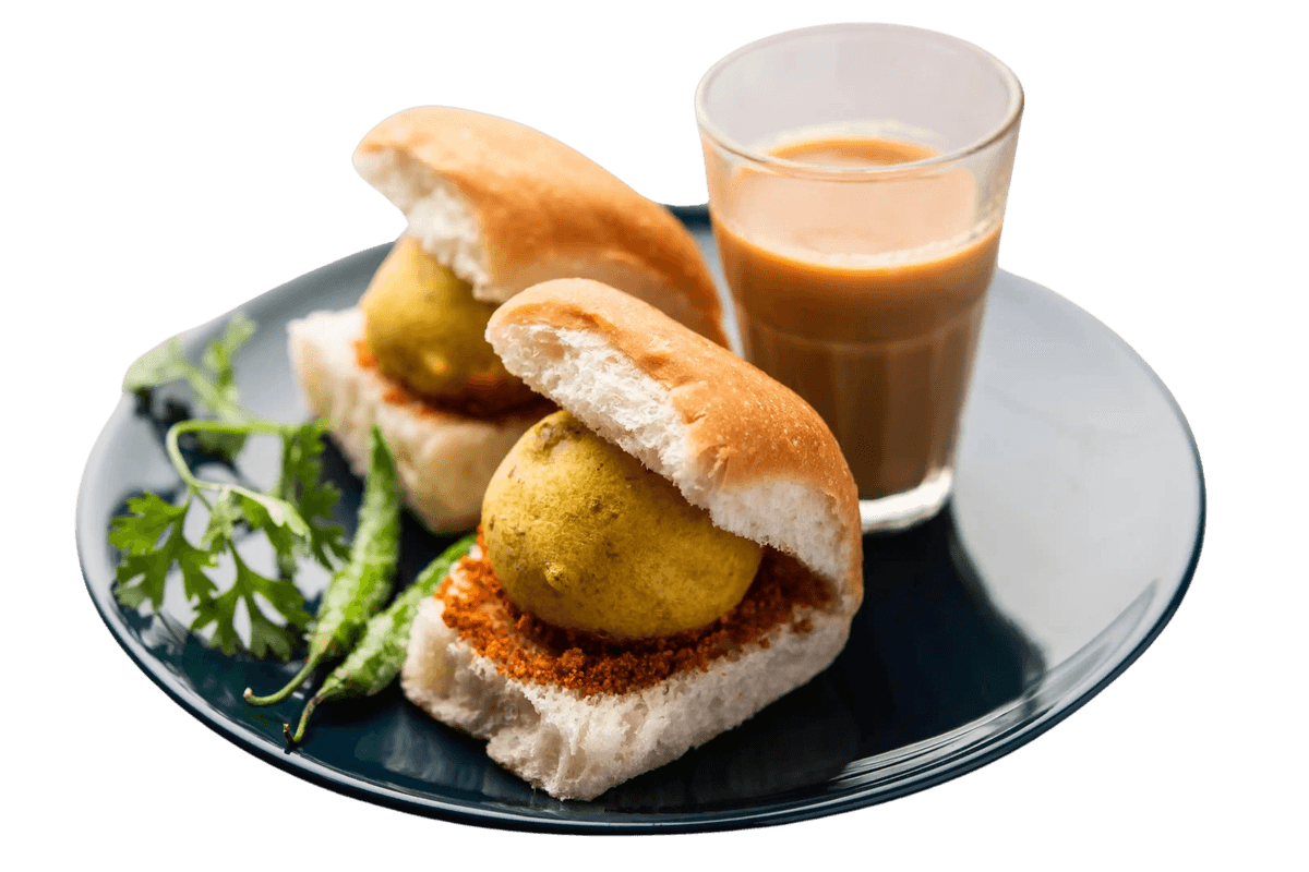 Vada Pav (Two Pieces) with Chai