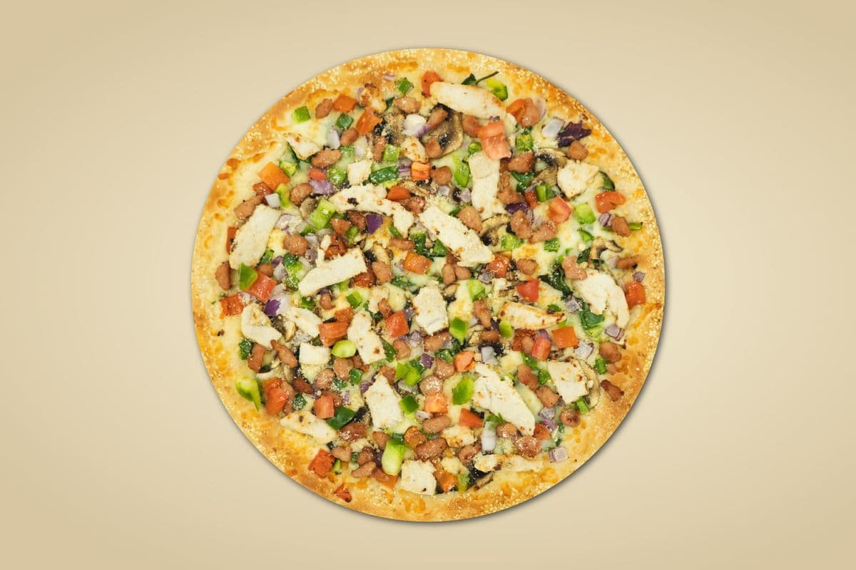 29. 12" Medium Alfredo Chicken Bacon Pizza