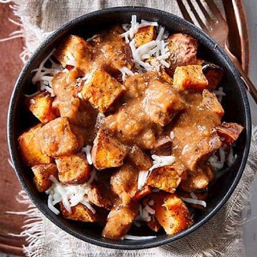 Sweet Potato Cube Poutine / Poutine de Patates Douces