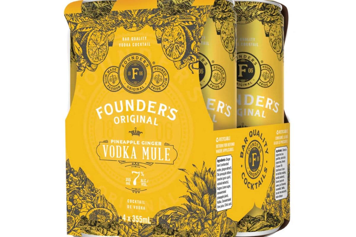 FOUNDER'S ORIGINAL VODKA PINEAPPLE 4*355ML (1 x 355ML)