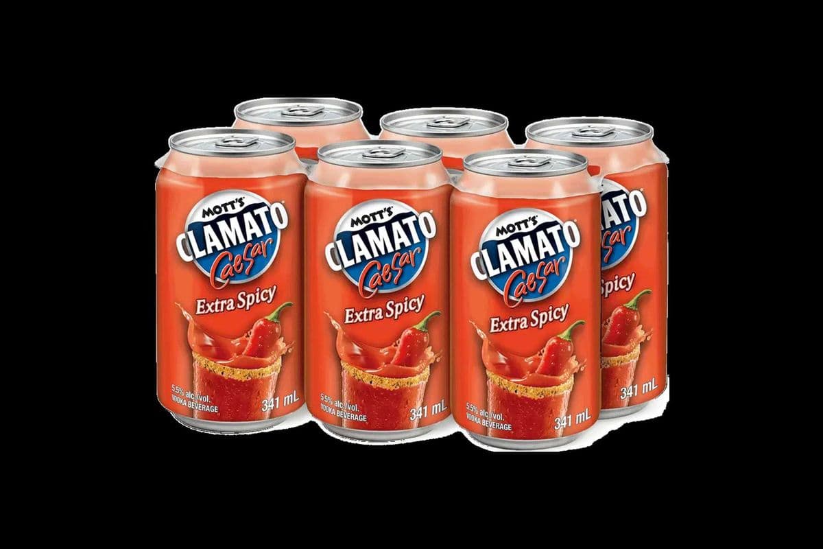 MOTT'S CLAMATO CAESAR EXTRA SPICY (6 x 355ML CANS) (6 x 355ML)