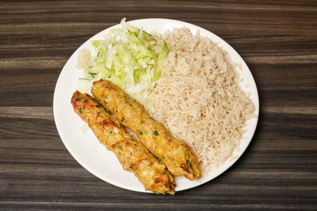 Chicken Kabab with Rice (2 Pcs Kabab)