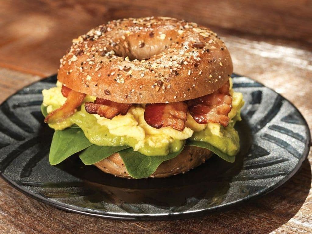 Egg, BACON, Spinach & Avocado Bagel