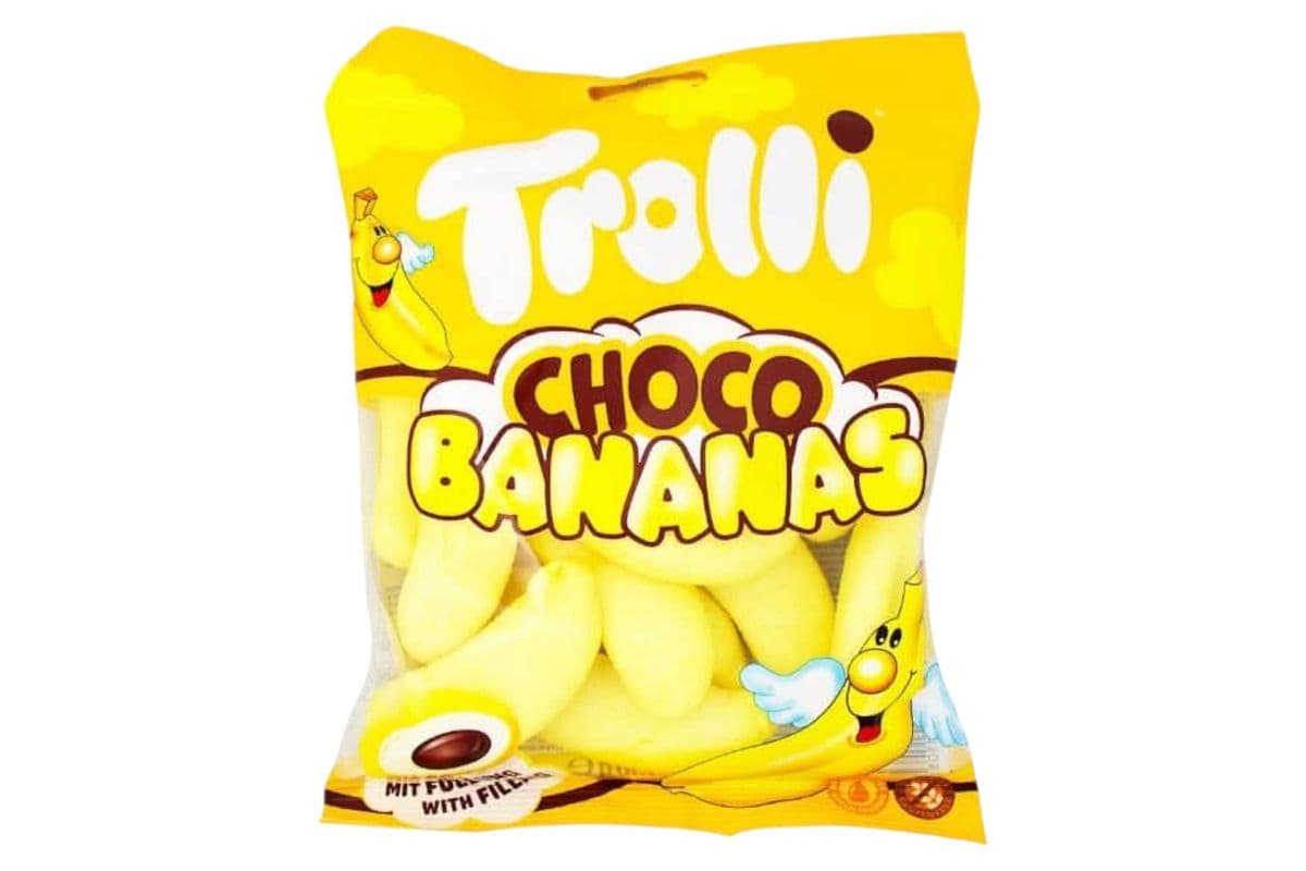 Trolli Choco Bananas Filled Marshmallows Germany (150gm) (383 Cal)