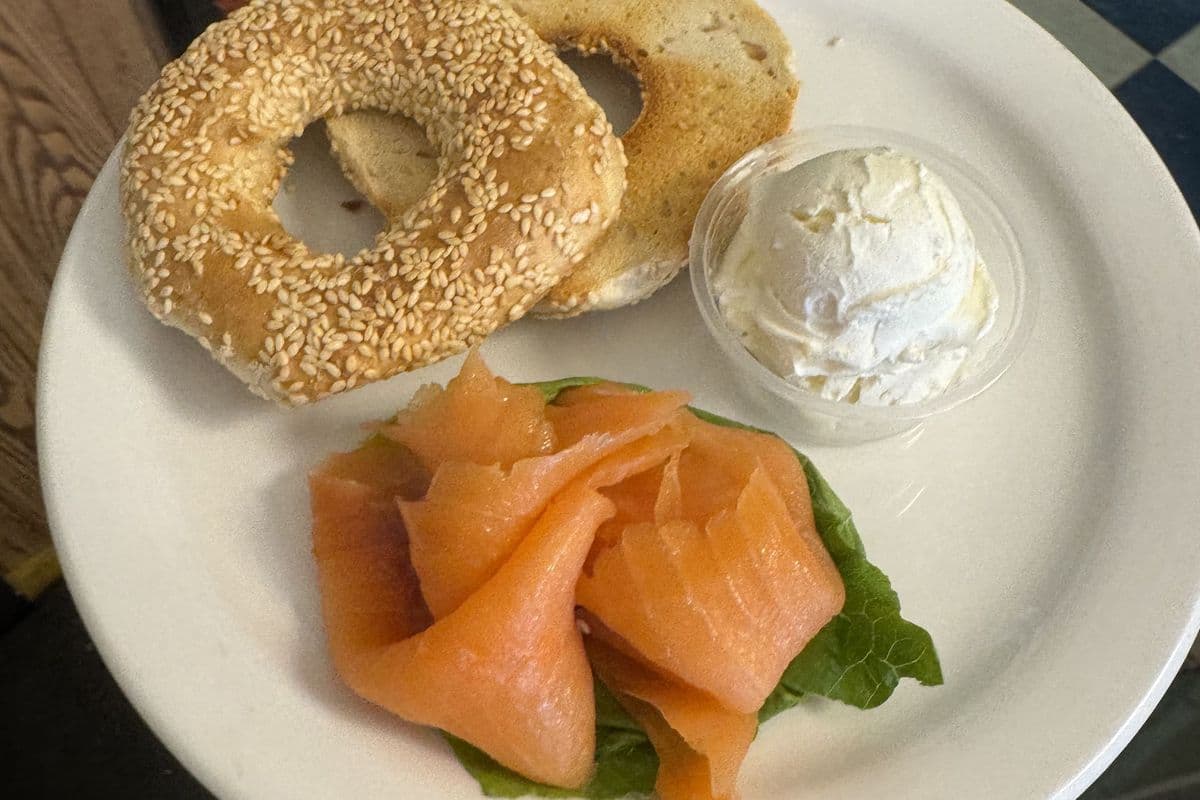 Smoked Salmon and Cream Cheese on a Bagel