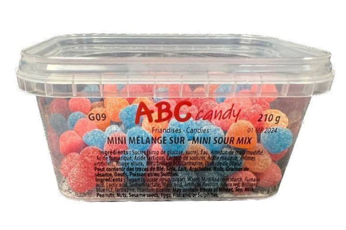 ABC Candy - Contenant - Mini Mélange Sur / Container - Mini Sour Mix
