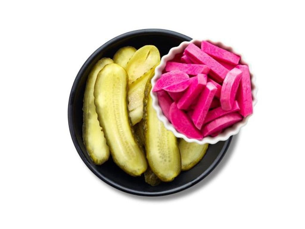 Large Pickles and Turnips Dish