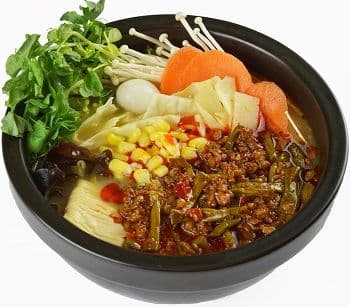 Fried Pickled Beans with Minced Meat Rice Noodle Soup 酸豆角肉末米线