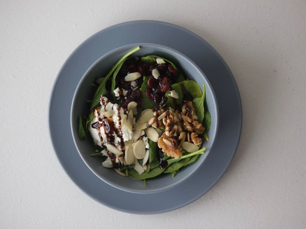 spinach + goat cheese salad