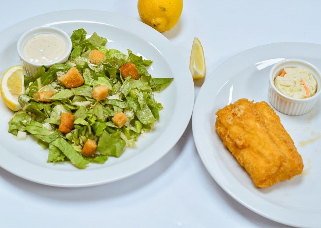 Halibut & Caesar Salad