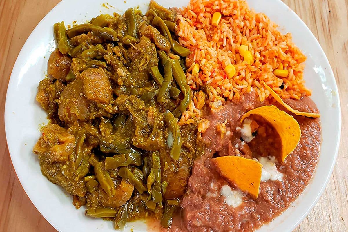 * Chicharron with Cactus Verde