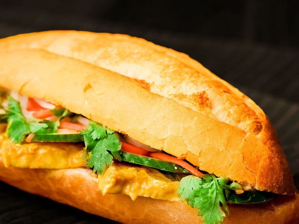 Crispy Tofu and Soy Marinated Mushroom Bánh Mì