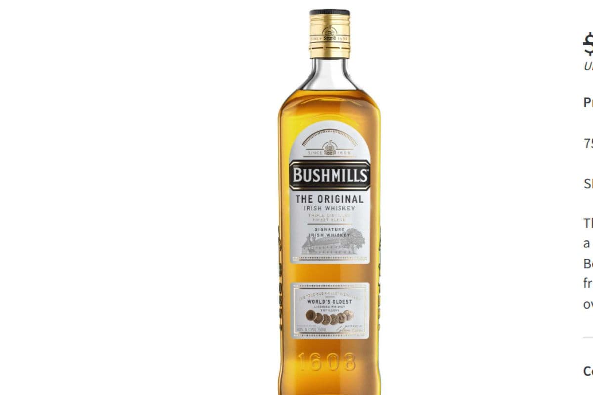 BUSHMILLS IRISH WHISKEY (1 x 750ML)