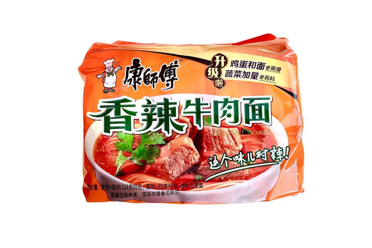 Kang Shi Fu Instant Noodles Hot And Spicy Beef Flavour(104gX5Pack) 康师傅 香辣牛肉面