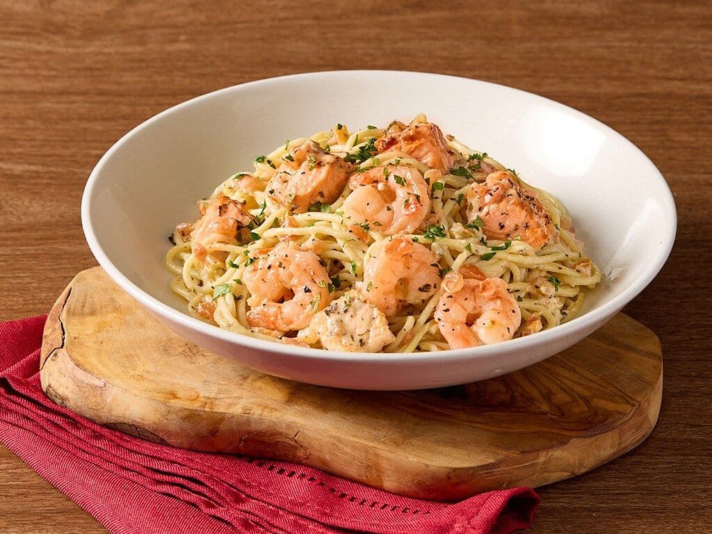 Shrimp & Salmon Spaghetti