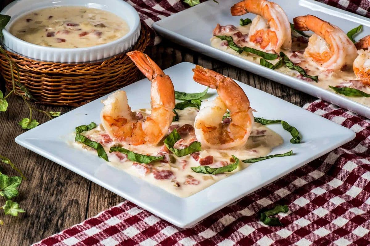 Sambuca Glazed Prawns