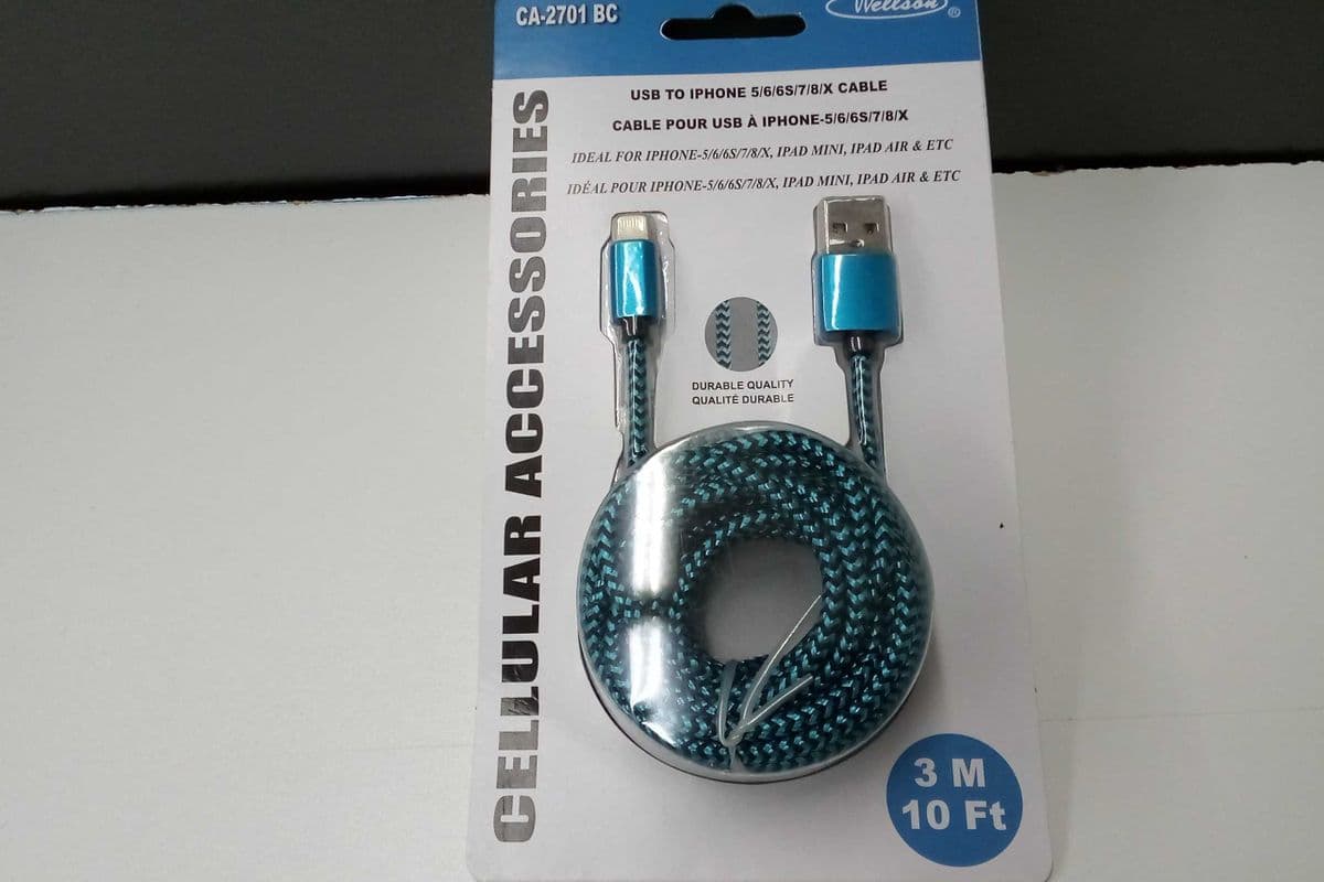 USB Cable - Iphone 5,6,7,8, 10ft