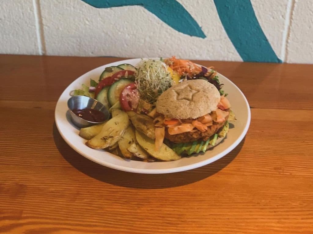 Avocado Kimchi Smash Burger Platter