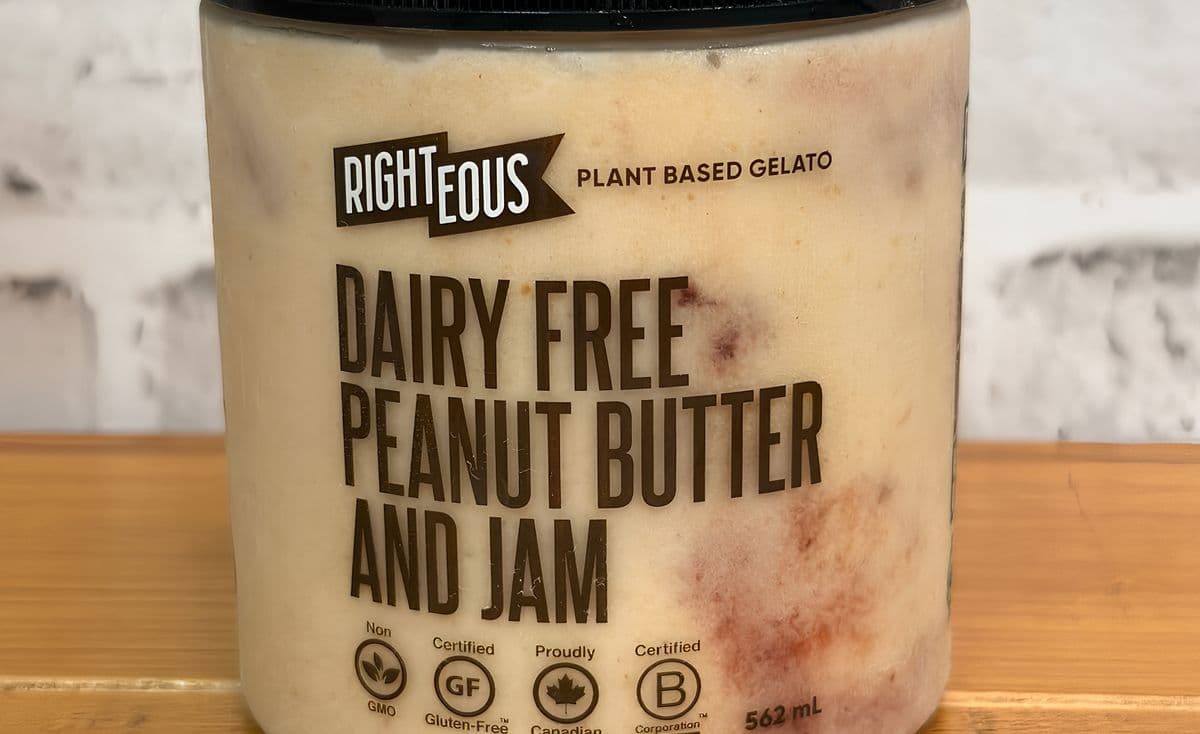 Righteous Dairy Free Peanut Butter Jam Gelato