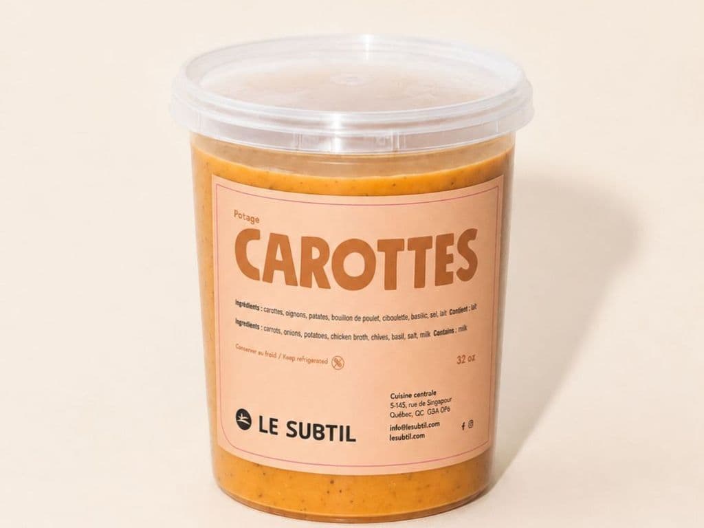 POTAGE DE CAROTTES - 4 PORTIONS