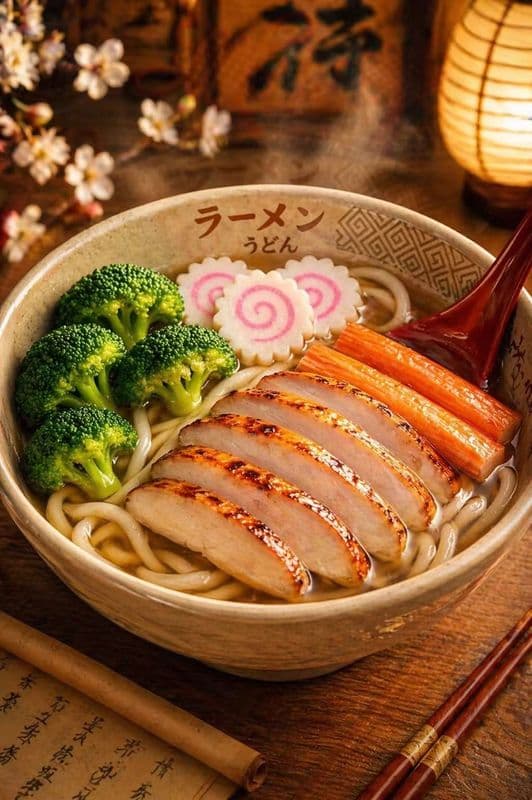 Chicken Udon Soup / Soupe udon au poulet