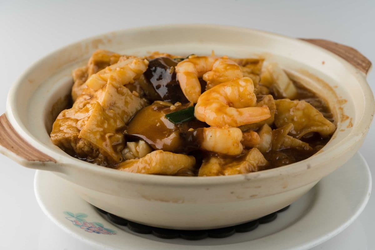 52. Sizzling Seafood and Tofu Pot