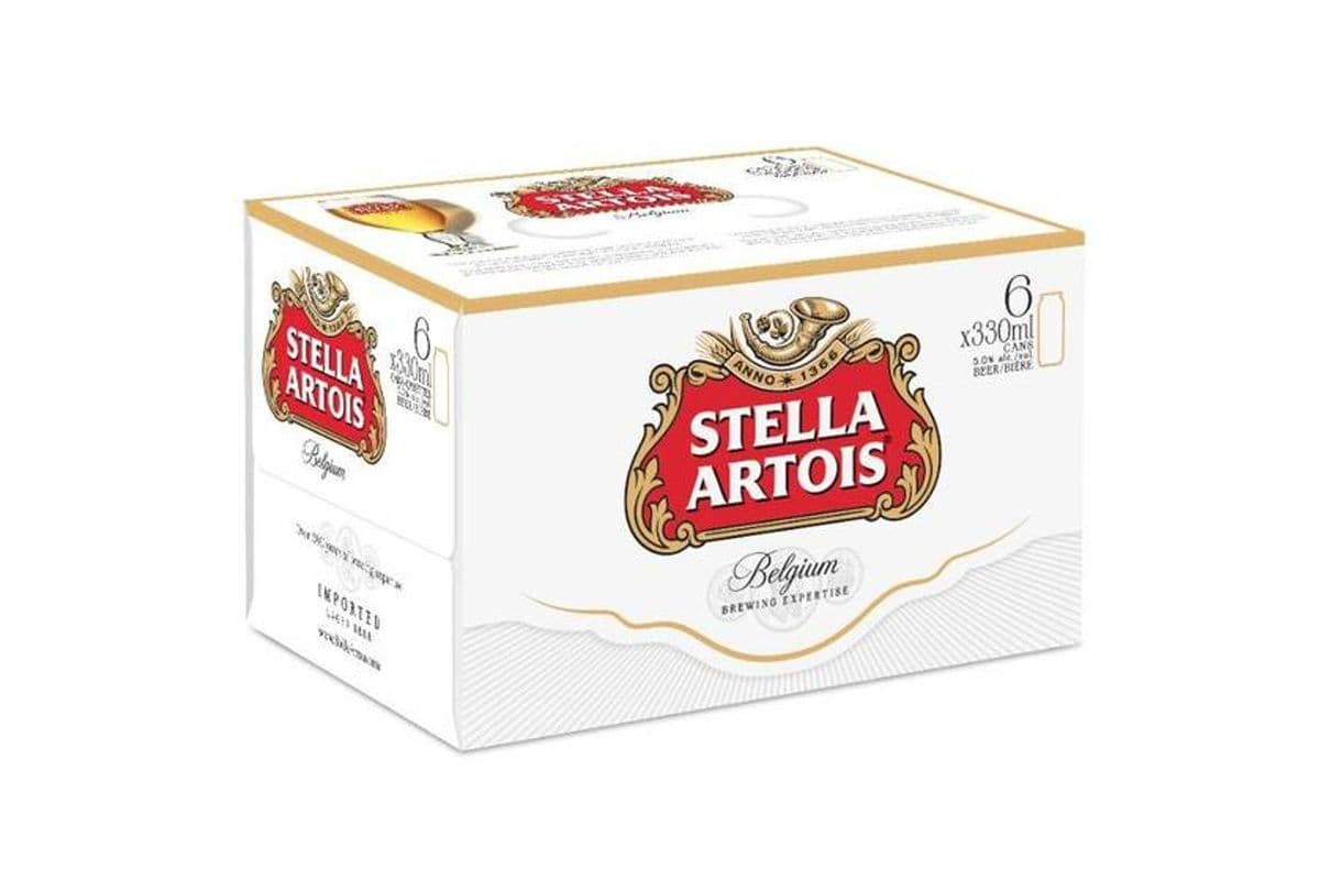 Stella Artois Lager - 6x330mL Cans (6 x 355 ml)