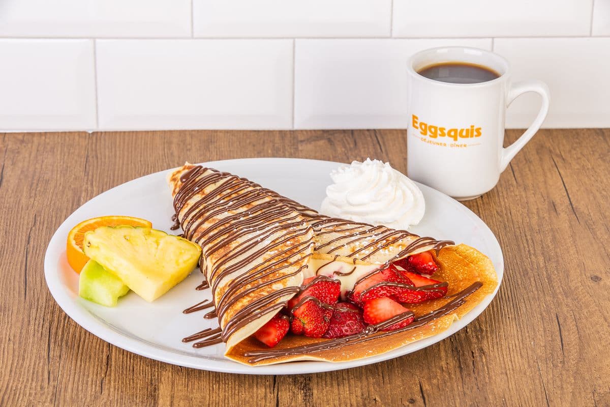 Strawberries and Hazelnut Chocolate Crepe