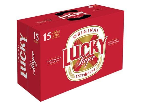 Lucky Lager 15can, 355mL domestic (5.0% ABV)