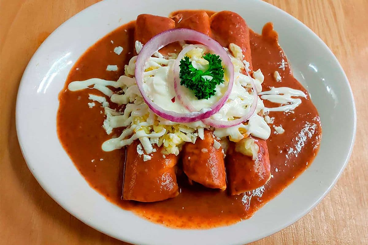 * Veggie Enfrijoladas