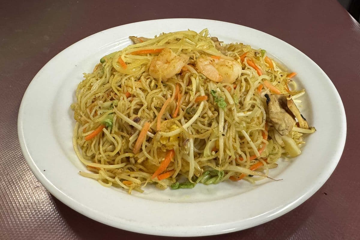 57. Singapore Noodle (Curry, Roast Pork, and Shrimp)
