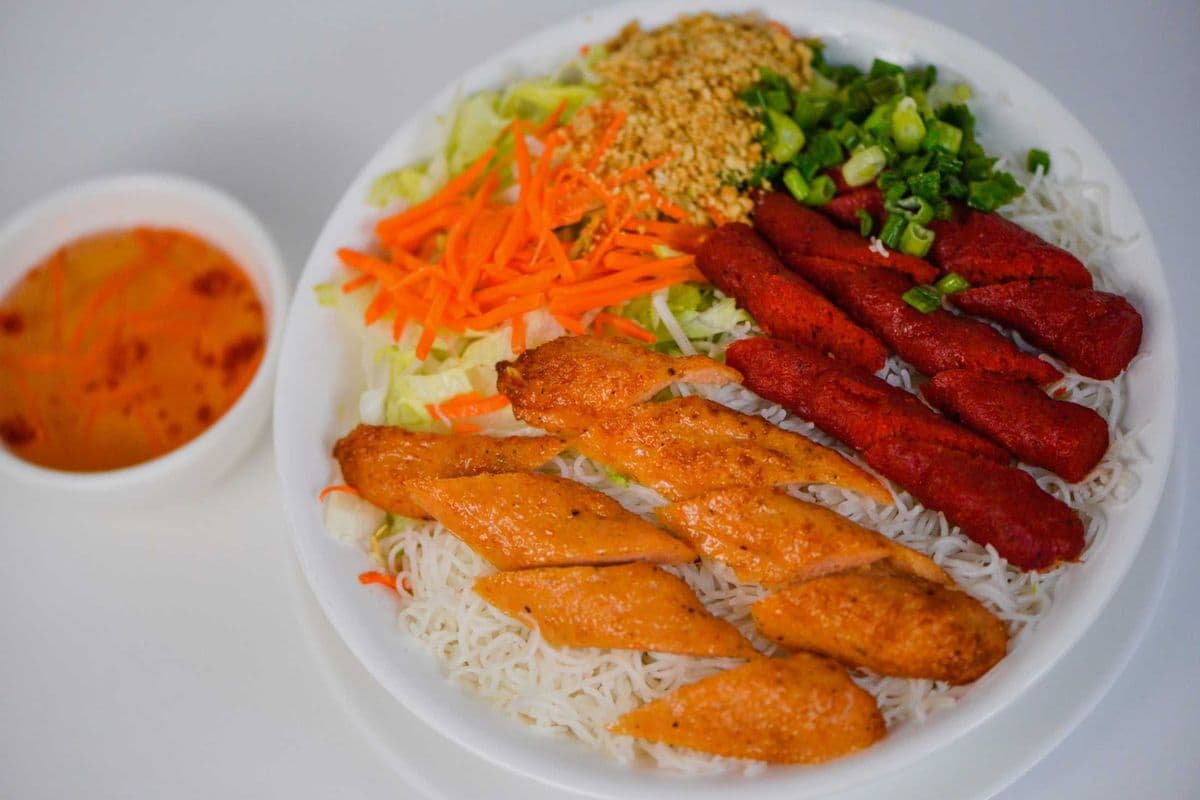 43. Vermicelli with Shrimp Paste and Pork Meatball - Bun Chao Tom, Nem Nuong