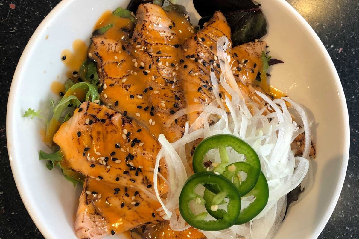 Torched Salmon Rice Bowl