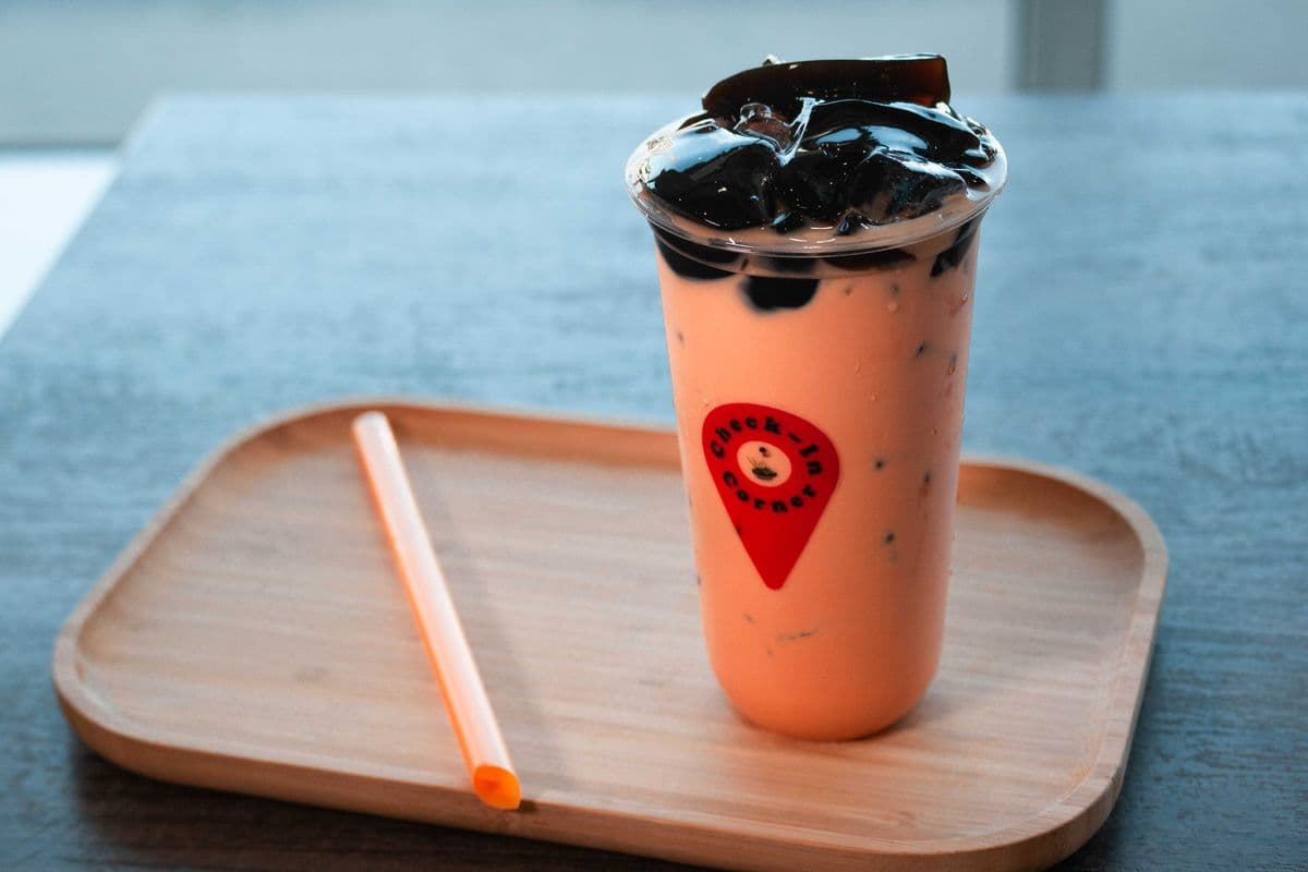 109. Thai Red Milk Tea w. Grass Jelly