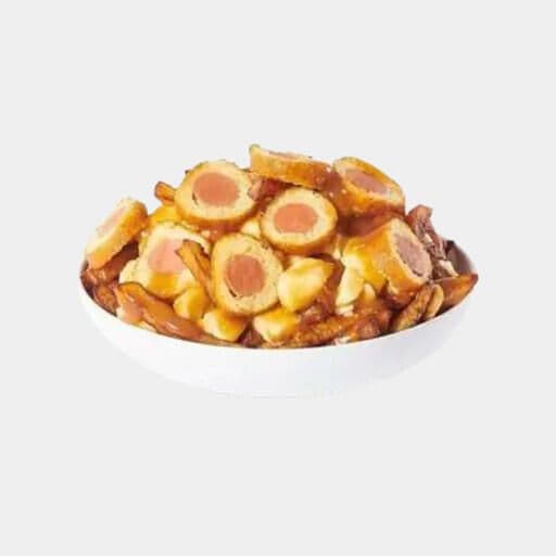 Poutine pogo tranché / Sliced Corndog Poutine