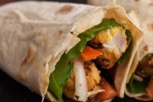 Chicken Tikka Masala Wrap and Papdum