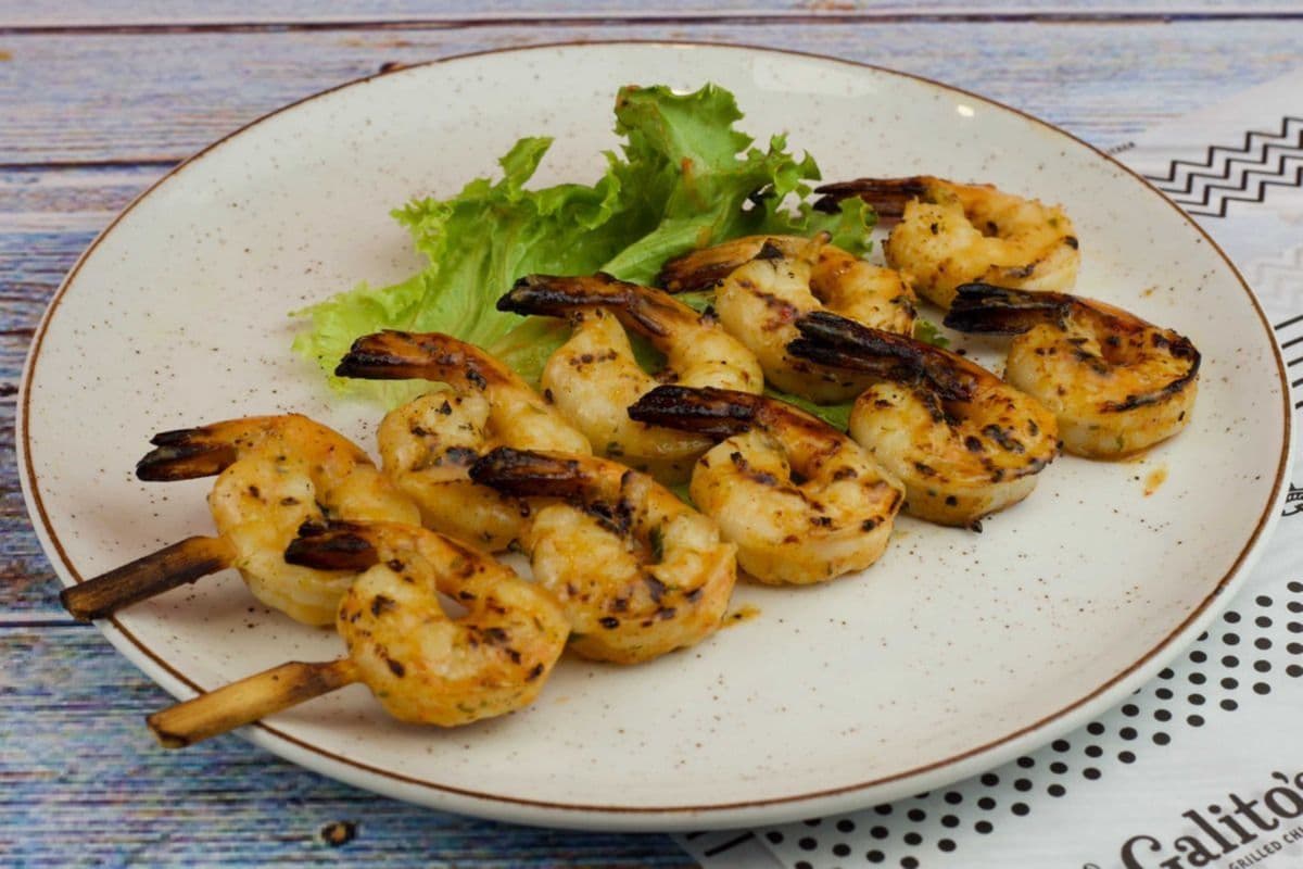 Double Shrimp Skewers with One Regular Side