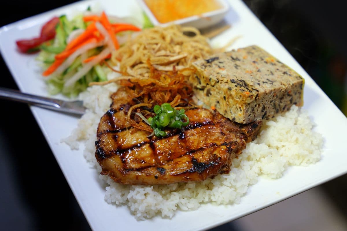 Pork Three Ways (Còm Bì Súòn Chả)