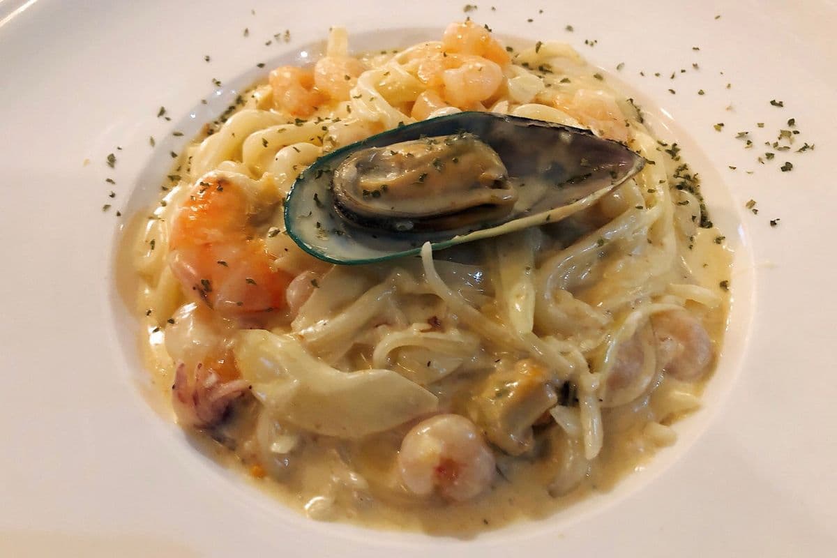 !!Creamy Seafood Yaki Udon (Thick)
