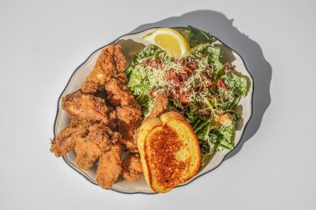 Wings and Caesar Salad