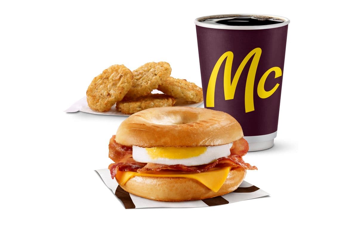 Plain Bacon 'N Egg Bagel Extra Value Meal [700-730 Cals]