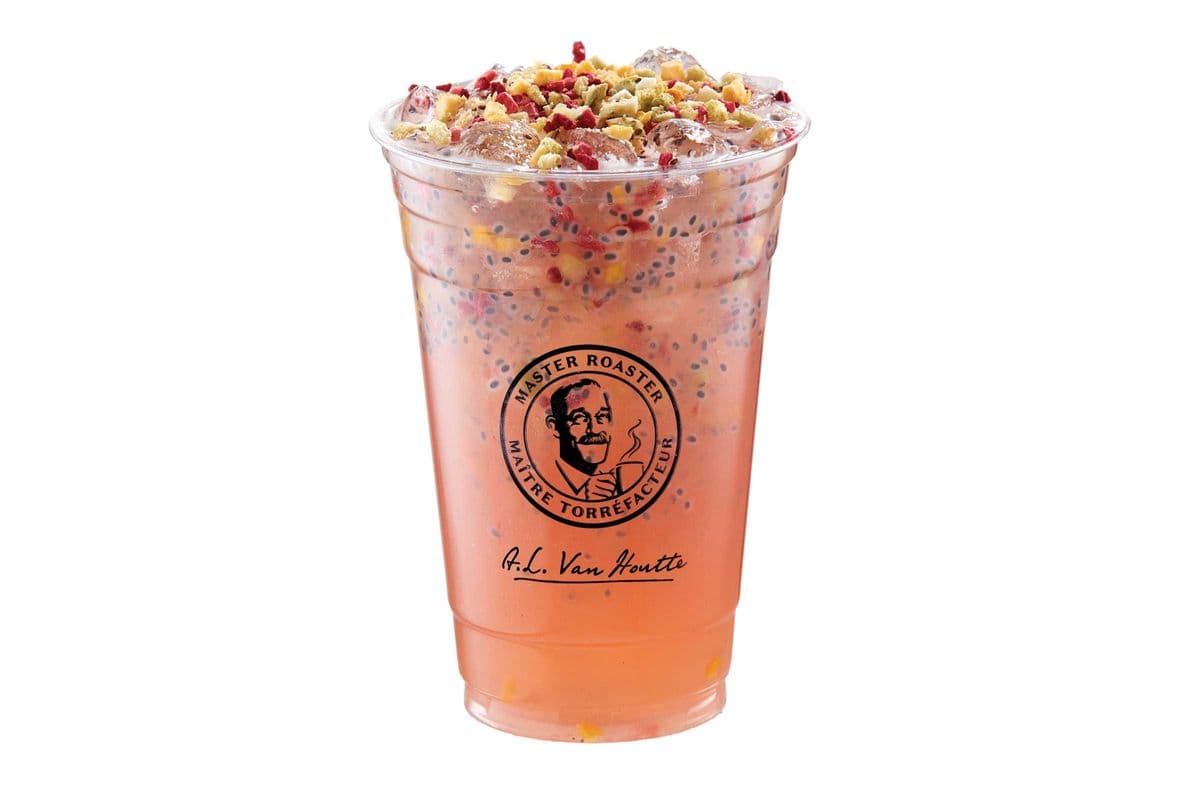 Thémonade sur glace Goyave fruit de la passion / Guava and Passion Fruit Iced Tropical Tea