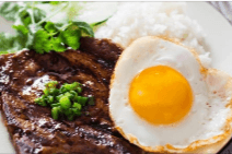 50. Charbroiled Pork Chop and Eggs on Steamed Rice