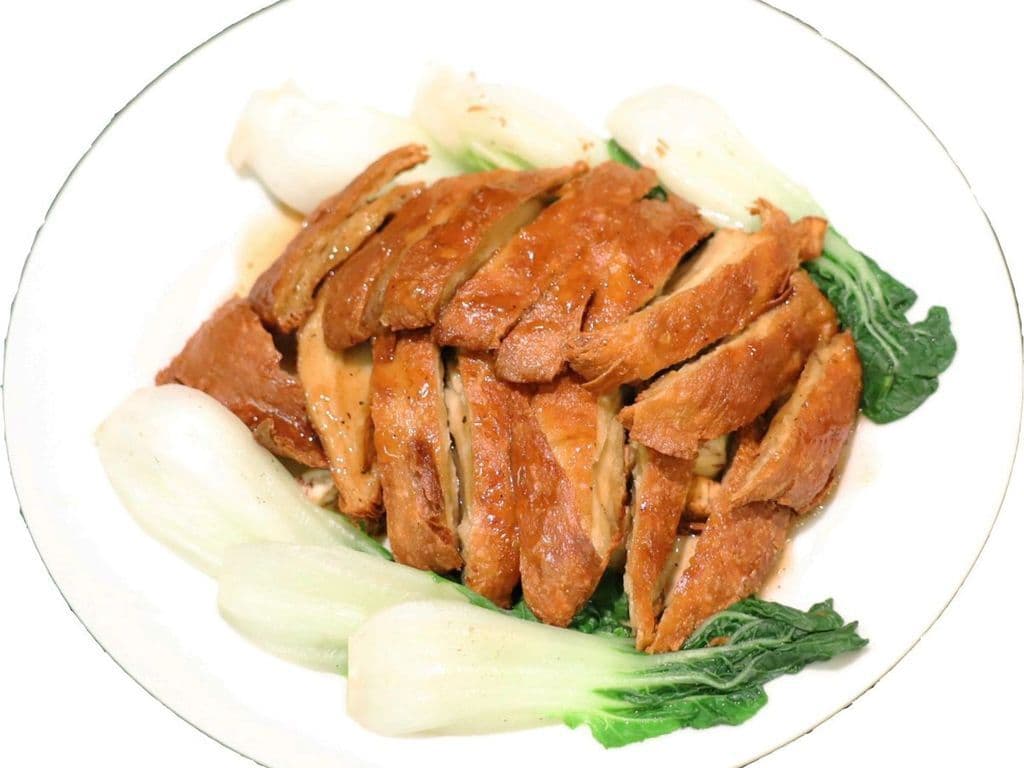 E57 Veggie Duck with Plum  Sauce梅子素鴨