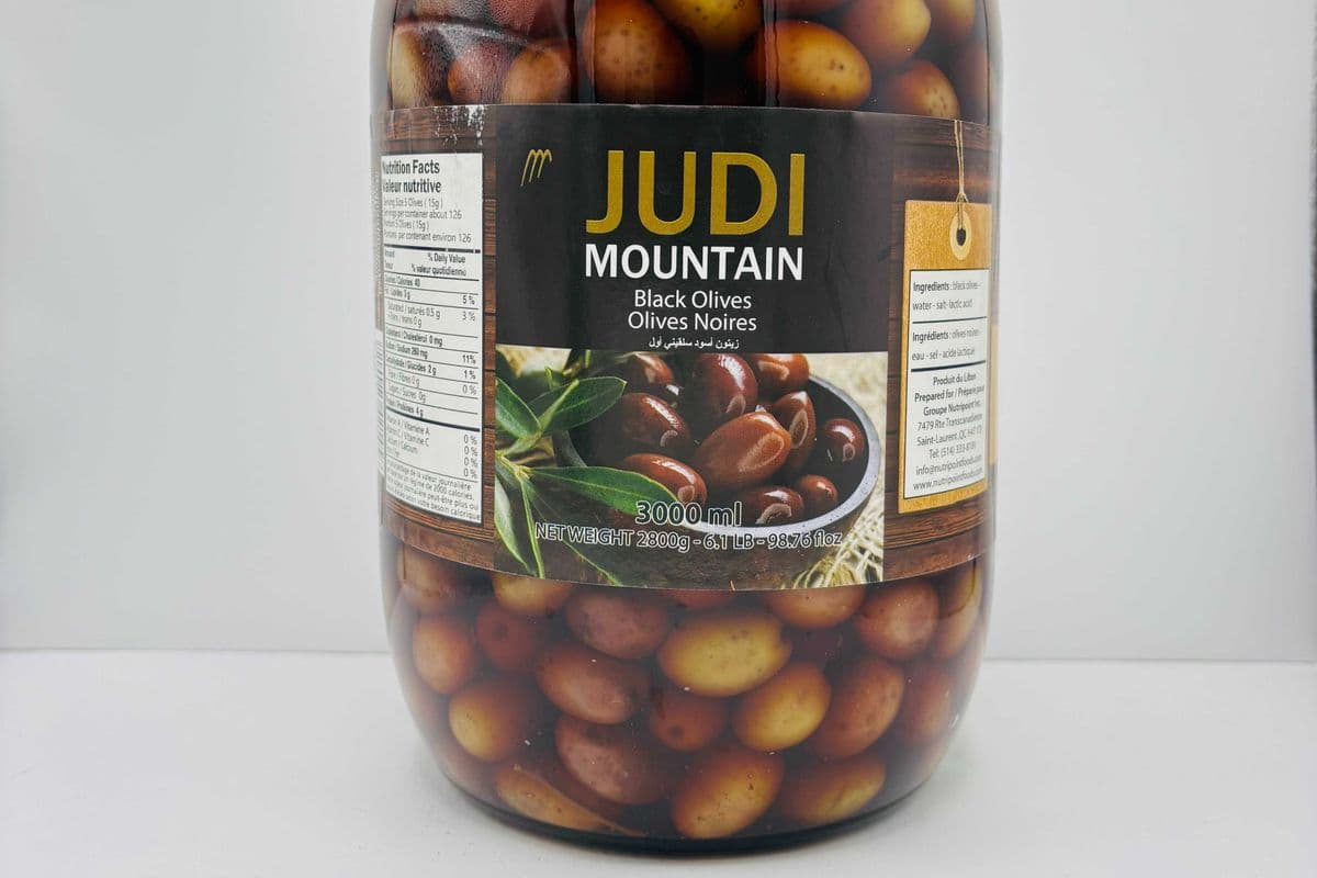 Judi Mountain Black Olives Salqini, 2800 Grams (2800g)