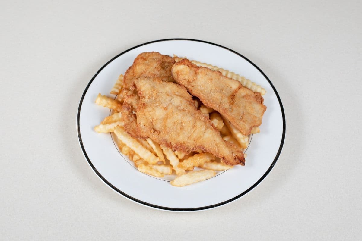 Homemade Chicken Fingers (3 pcs), and Fries+ Drnk