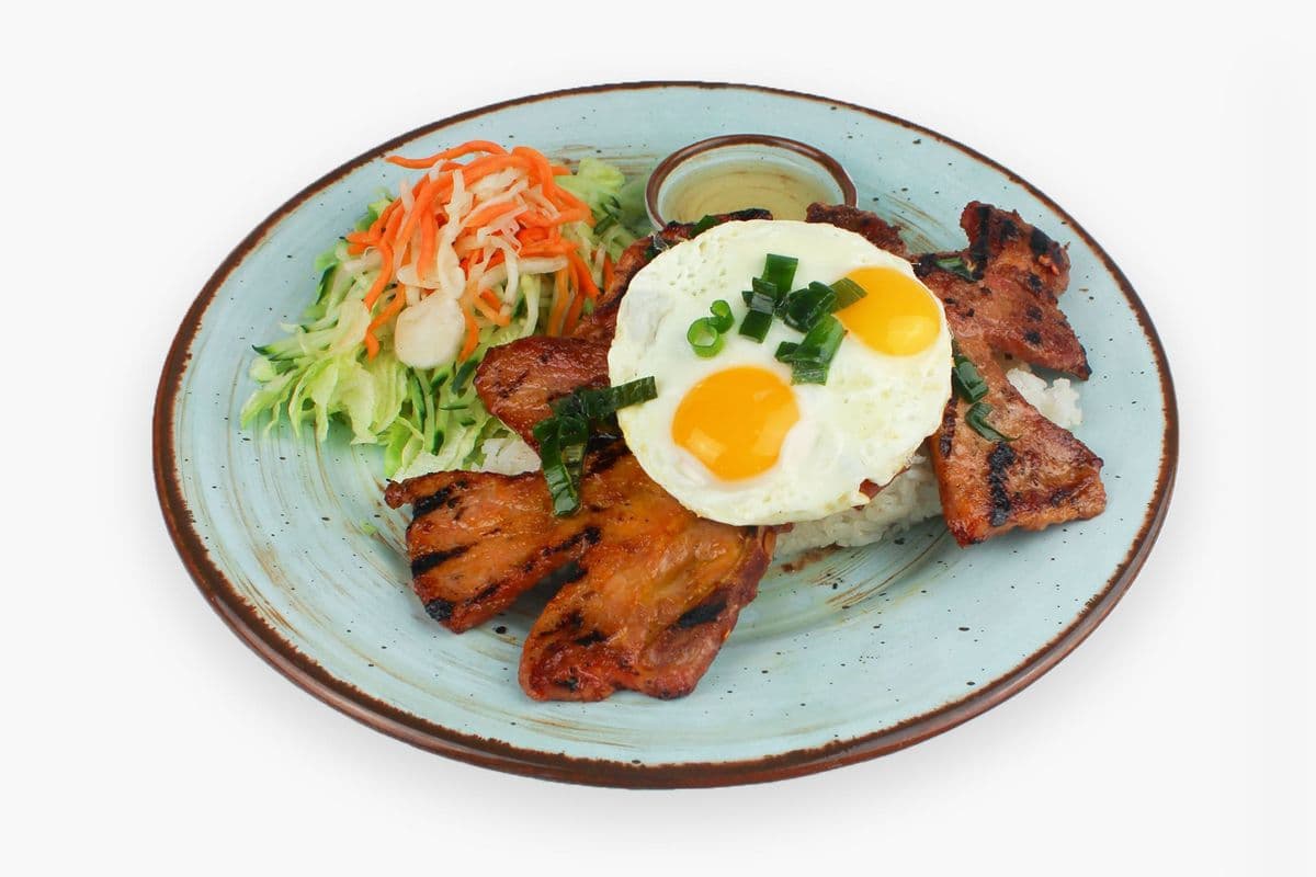 604. Grilled Meat & Fried Egg w/ Rice (Com 1 Loại & Op La)