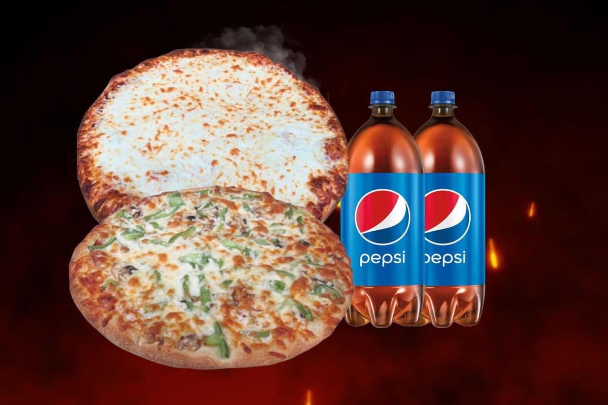Two Small One-Topping Pizzas with Two Drinks