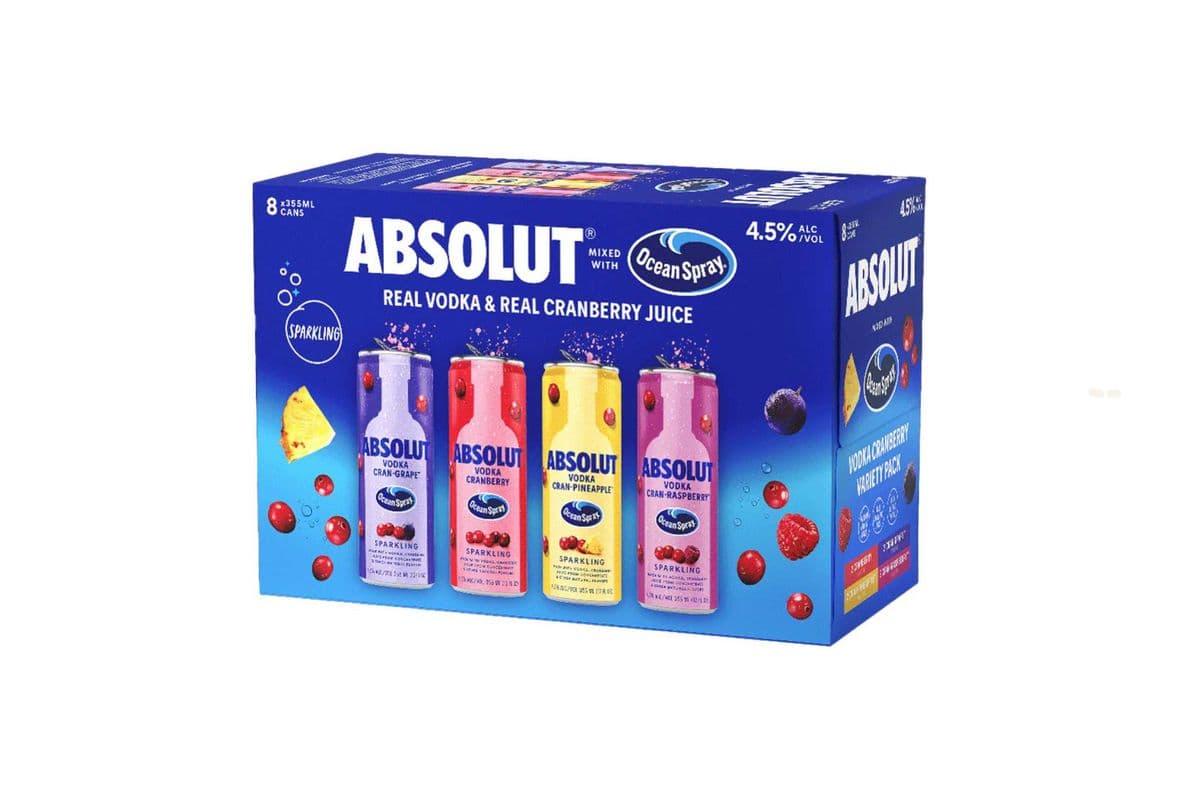 Absolut x Ocean Spray Seltzer Variety Pack (8 Cans) (8 x 355ml)